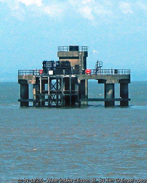 Water intake caisson at Hinkley Point power station