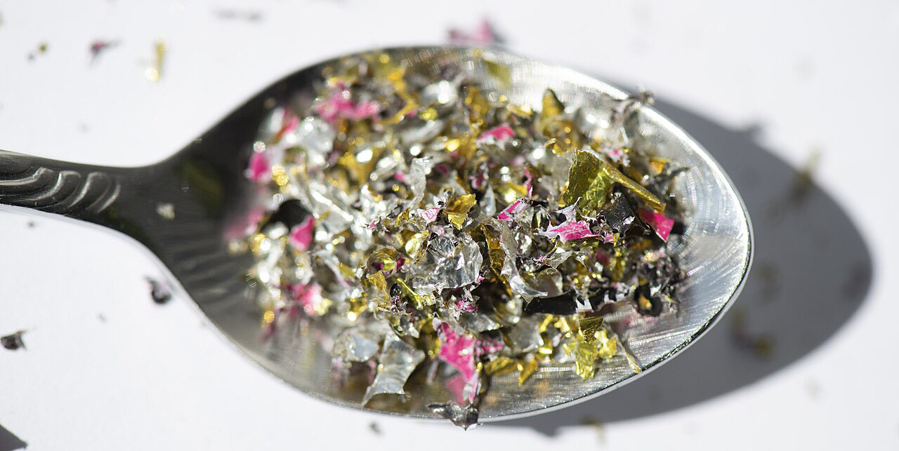 Microplastics on a spoon