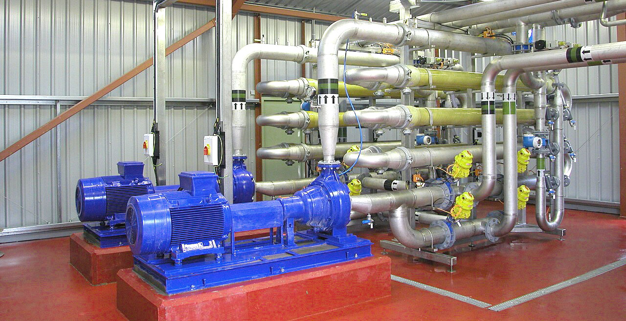Ultrafiltration membrane system used on an activated sludge wastewater treatment plant, installed by Aquabio Ltd.