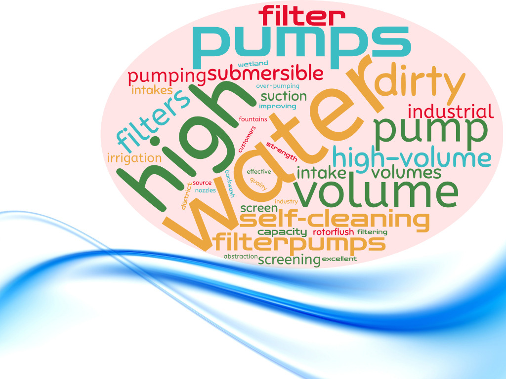 Wordcloud high-volume filterpumps