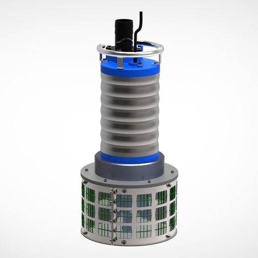 CAD rendering of a Cobalt submersible filter pump