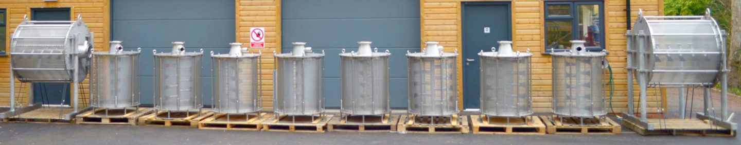 Large and not quite so large Rotorflush Eel screens for overpumping and temporary use.