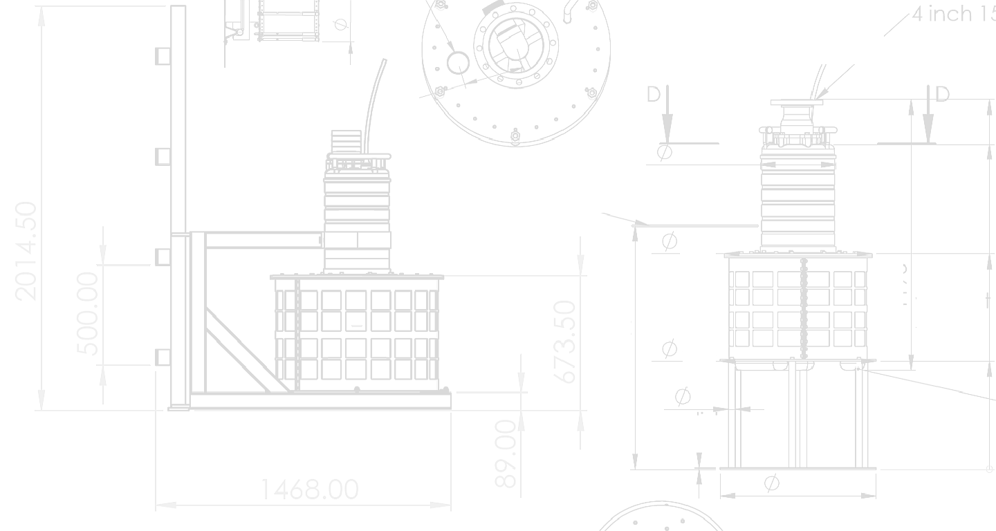 CAD drawing of a filterpump on a guide rail