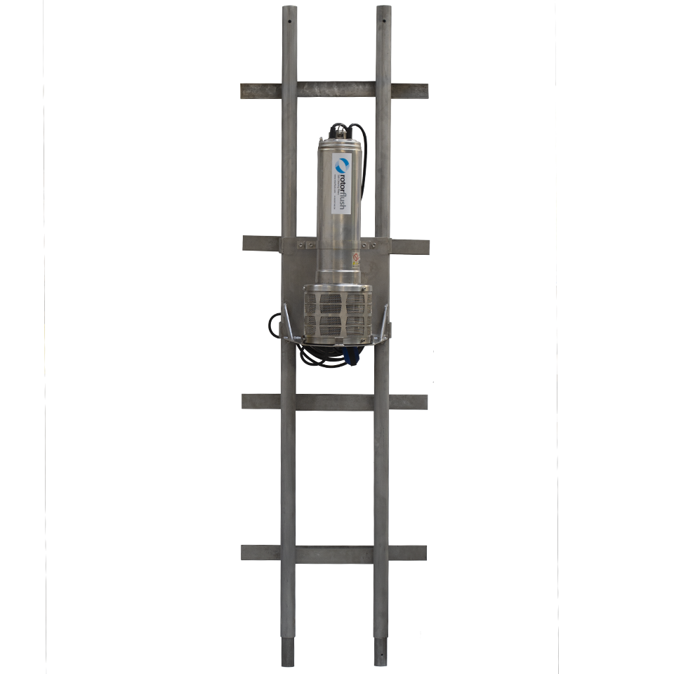 Guide rail with pump mounted