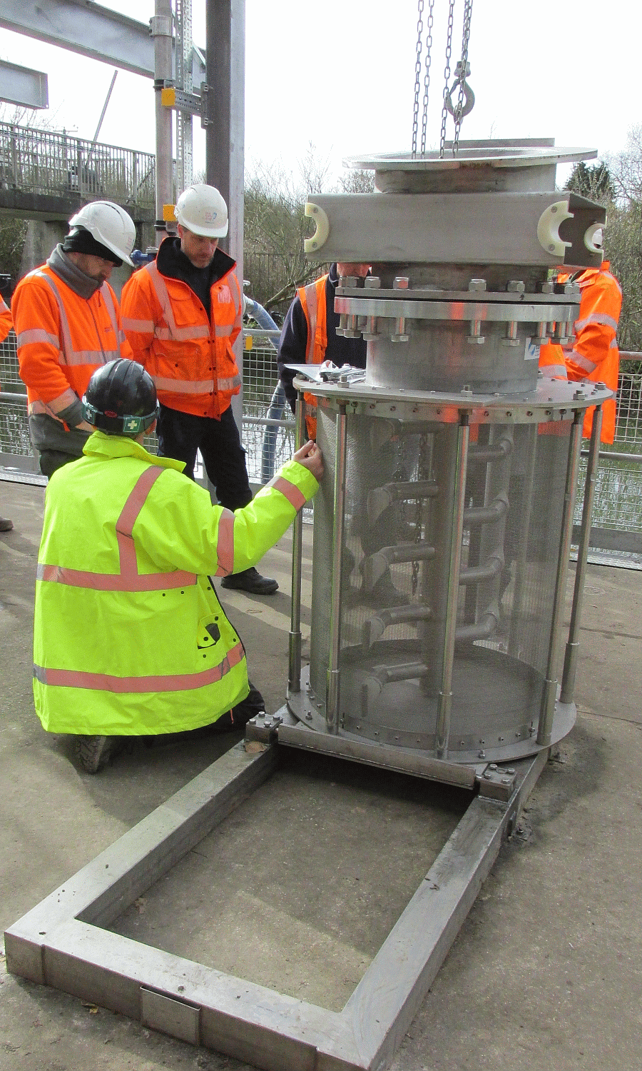 Workmen on site for installation