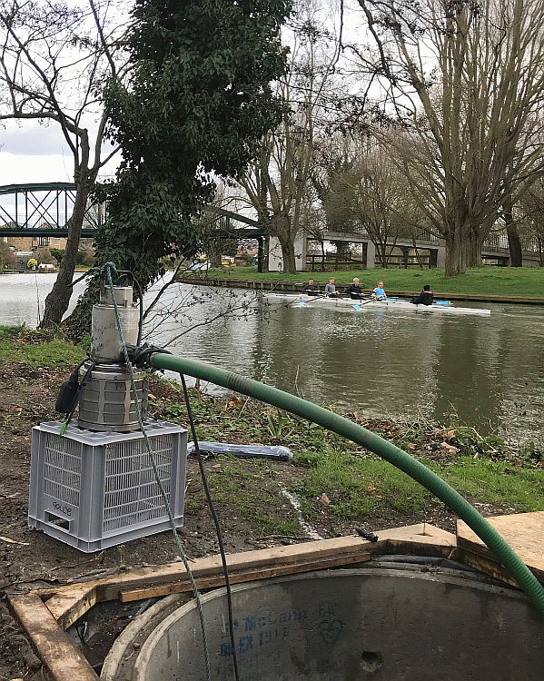 Joels set up on the banks of the Thames