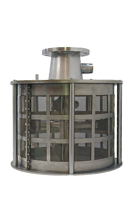 Self-cleaning suction intake filter, all stainless steel