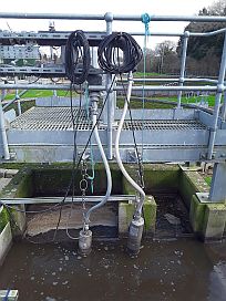 Filterpumps in action providing washwater at Barnfield STW