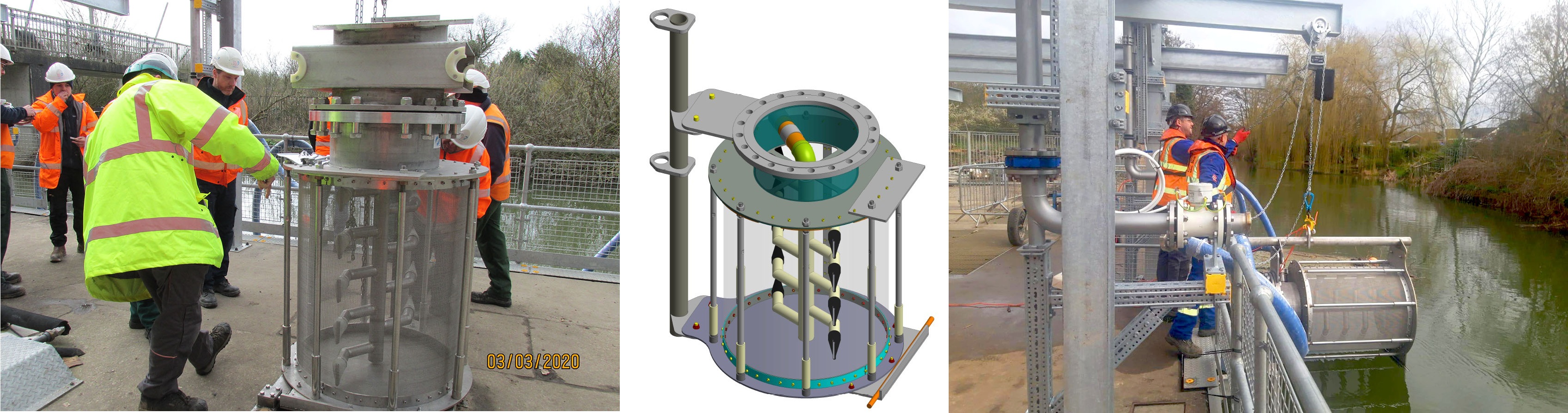 Rotorflush Eels Screens being Installed at an Anglian Water Water Intake