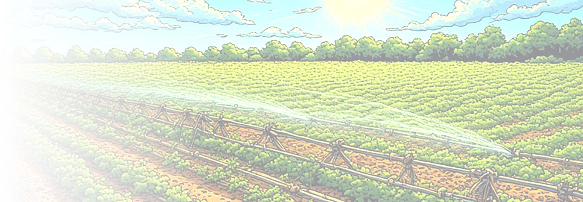 Fields being irrigated
