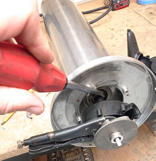 Nauti high pressure self-cleaning filter pump being assembled
