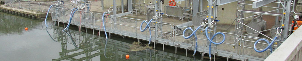 Rotorflush Eels Screens on a raw water intake to a treatment site