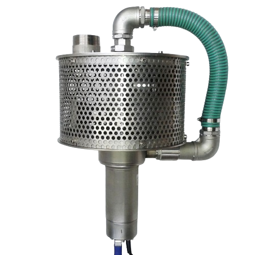 RF400R-E self-cleaning intake strainer with 6 mm perforated mesh screen